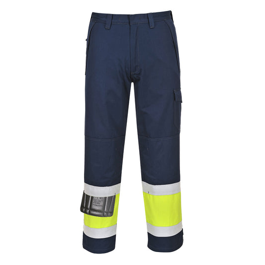 Portwest Hi-Vis Modaflame Trousers - Yellow/Navy