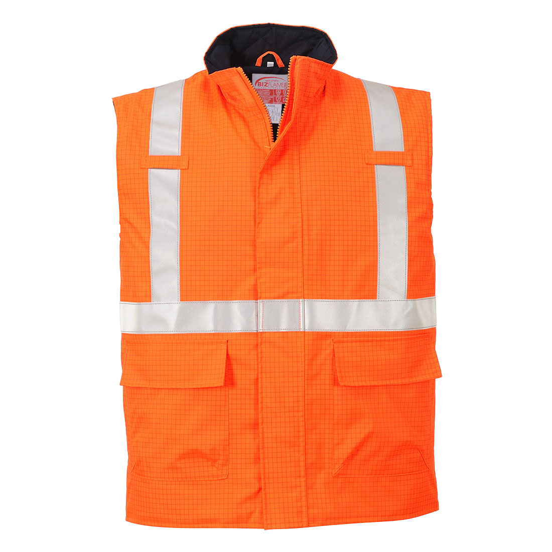 Portwest Bizflame Rain Hi-Vis Anti-static FR Bodywarmer - Orange