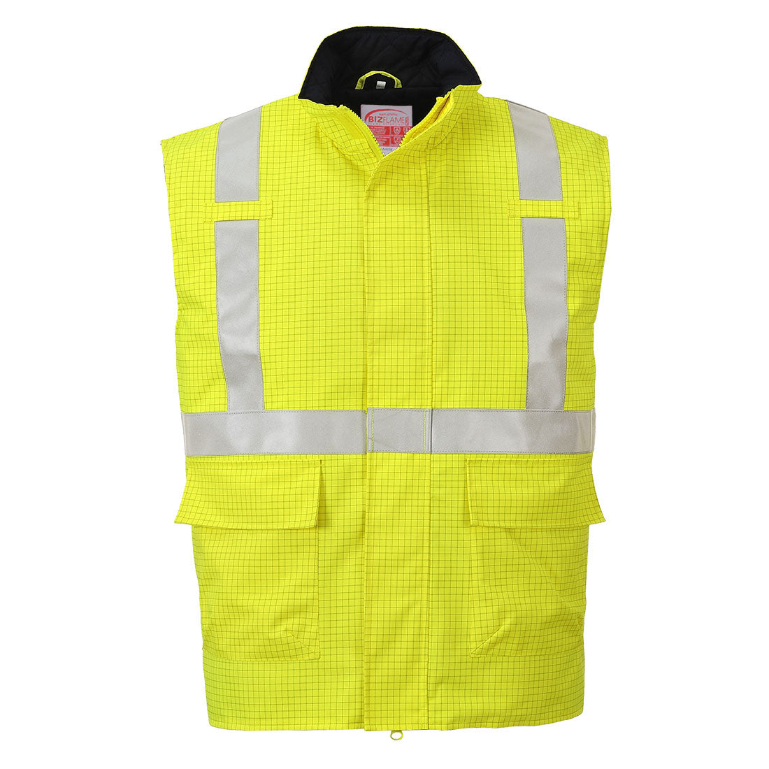 Portwest Bizflame Rain Hi-Vis Anti-static FR Bodywarmer - Yellow