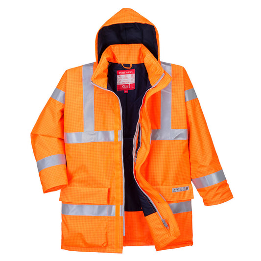 Portwest Bizflame Rain Hi-Vis Antistatic FR Jacket - Orange