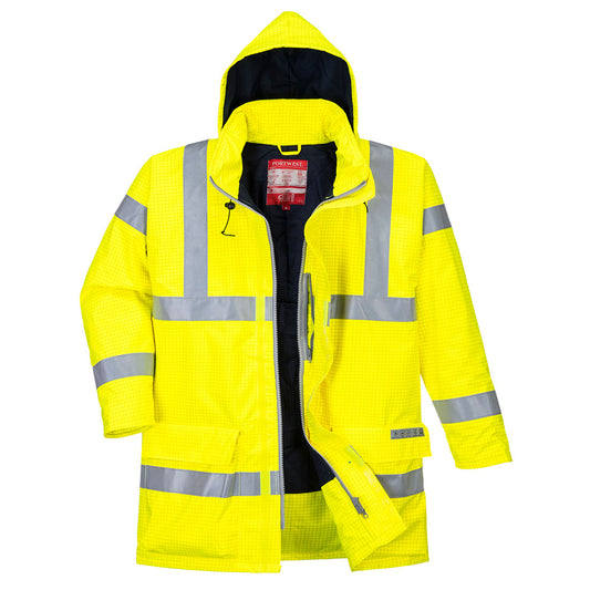 Portwest Bizflame Rain Hi-Vis Antistatic FR Jacket - Yellow