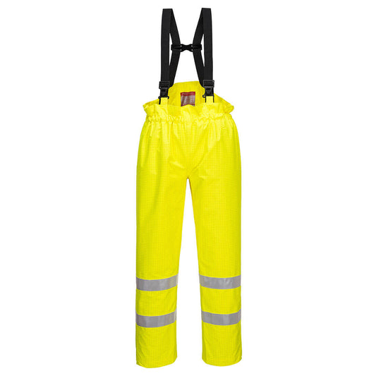 Portwest Bizflame Rain Unlined  Hi-Vis Antistatic FR Trousers - Yellow