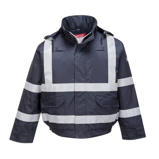 Portwest Bizflame Rain FR Multi Protection Bomber Jacket  - Navy