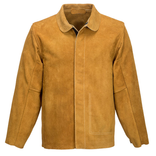 Portwest Leather Welding Jacket - Tan