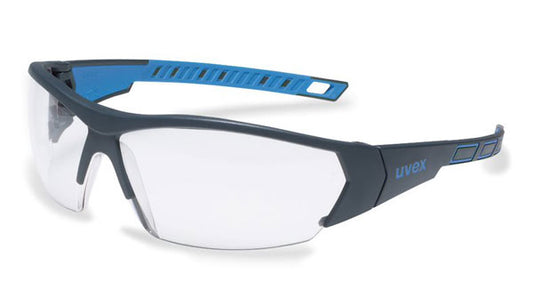 Uvex I-Works Anthracite/Blue Frame Safety Glasses Clear